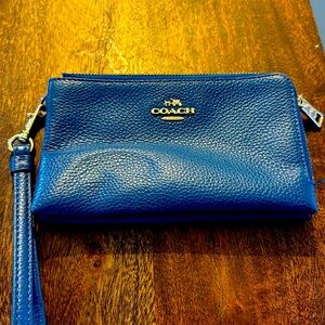 Genuine Coach wristlet in Royal Blue -